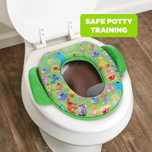 Vista 7 de Sesame Street "Framed Friends" - Asiento suave para ir al baño y asiento de entrenamiento para ir al baño, cojín suave, entrenamiento para ir al