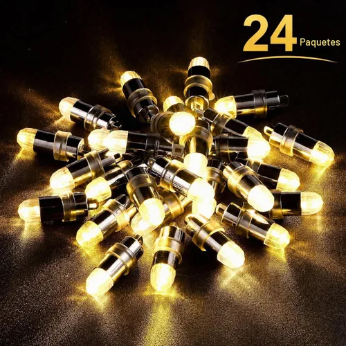 Vista 2 de 30 luces LED de fiesta con pilas, iluminación de temporada para globos, linternas de papel, impermeables, color blanco cálido
