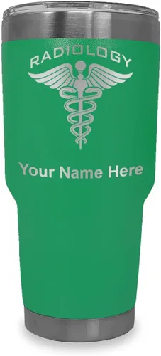 Vista 22 de LaserGram Vaso personalizado de 20 onzas, radiología (negro) Regalo grabado para radiólogos, acero inoxidable aislado al vacío, grabado con láser