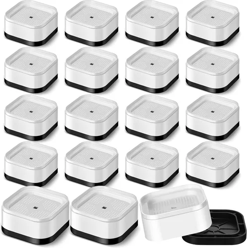 Vista 10 de Ecally Paquete de 6 Elevadores de Muebles Ajustables Elevadores de Cama Elevadores de Patas de Escritorio 1.38" Apilables Resistentes Elevadores