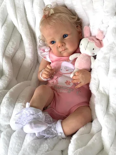 Vista 2 de Angelbaby Reborn Muñecas de Bebé Realistas que Parecen Reales de 18 Pulgadas Muñeca de Bebé Recién Nacido Niña Realista de Silicona con Cabello