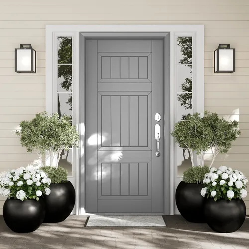 Vista 25 de DTY Fiberstone - Maceta tipo globo para interiores y exteriores, maceta esférica ligera para olivo, Monstera y palma, piedra de fibra de vidrio