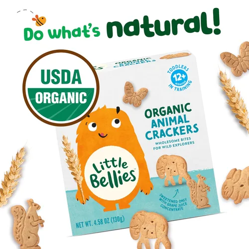 Vista 3 de Little Bellies Bocadillo orgánico de galletas de animales para niños