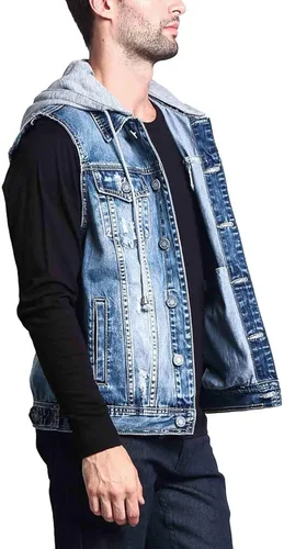 Vista 4 de Victorious Rocker Denim Jean Chaleco Chaqueta
