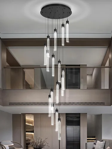 Vista 10 de ykolupty Luces colgantes modernas para isla de cocina, mini lámpara colgante de cristal negro con LED regulable de 2700 K-6000 K, lámpara de araña