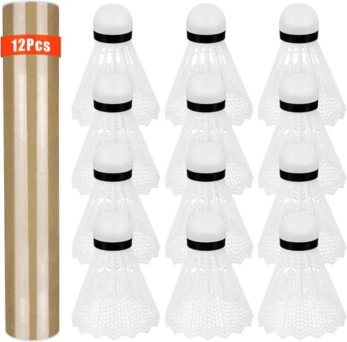 Vista 11 de Hysagtek 12 piezas de bádminton volante de bádminton Birdie, deportes interiores y exteriores, entrenamiento de pelota de ejercicio, gimnasio, juego