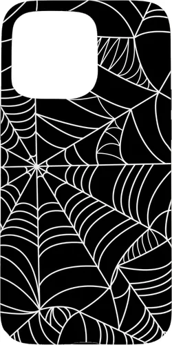 Vista 28 de iPhone 16 Spider Web Halloween Pattern Spooky on Black Case