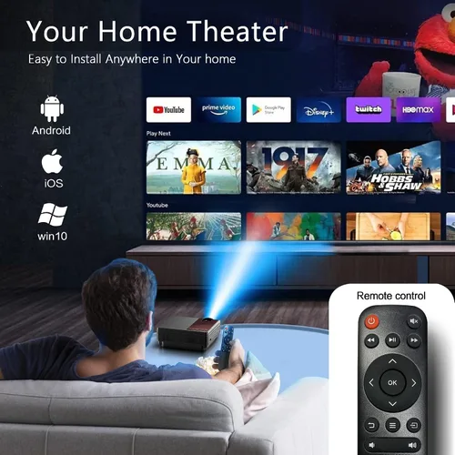 Vista 5 de Mini proyector, proyector Bluetooth WiFi 5G, staratlas 12000L Native 1920* 1080 P, proyector de video al aire libre, cine en casa compatible