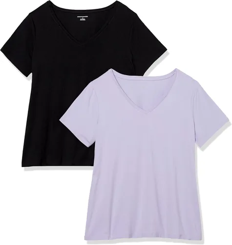 Vista 13 de Amazon Essentials - Camiseta de manga corta y cuello en V para mujer (disponible en tallas extragrandes)