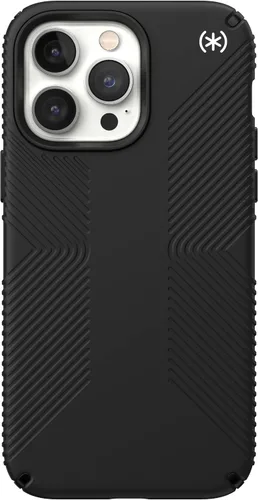 Vista 3 de Speck Presidio2 Grip - Funda antideslizante para iPhone 14 Pro Max (Negro/Negro/Blanco)