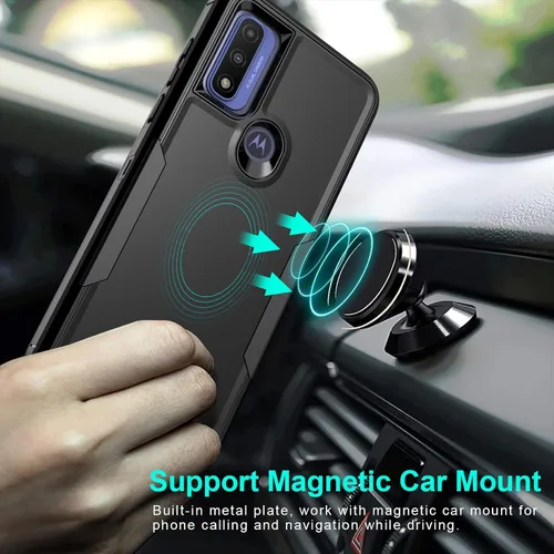 Vista 3 de Funda para Moto G Play 2023, a prueba de golpes, a prueba de caídas, protector de pantalla de vidrio templado, funda de protección resistente