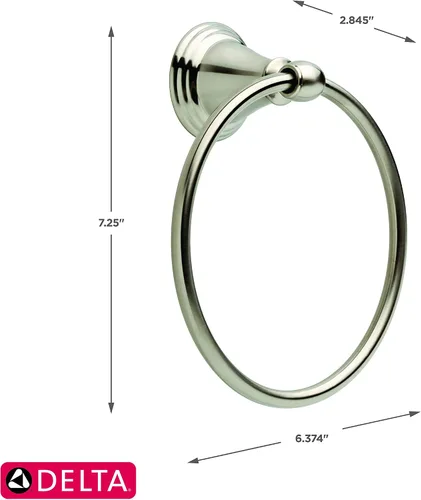 Vista 3 de Delta 79646-SS Windemere, Anillo para toalla, Accesorio de baño, 79646-SS Acero inoxidable brillante