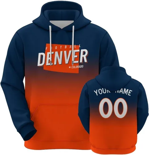 Vista 9 de Custom Football City Map Gradient Hoodies-Personalized Name Number Hooded Sweatshirts Football Fans Gifts for Men,Women,Youth