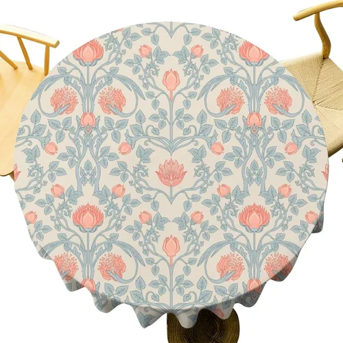 Vista 236 de Mantel Floral Retro de Pájaros, Diseño Original Bohemio William Morris Estampado Cubierta de Mesa para Hogar Picnic Fiesta Comedor Cocina William
