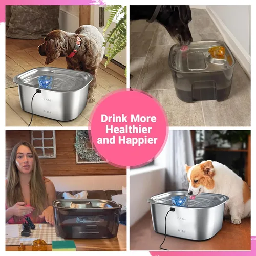Vista 7 de Filtros de repuesto para fuente PETDOTT para perros, filtro de agua, para fuente de mascotas de acero inoxidable para perros grandes, filtración