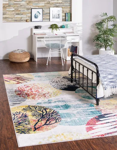 Vista 7 de Unique Loom Ariel Collection - Alfombra rectangular (2 x 3 pies 1 pulgada, color negro)