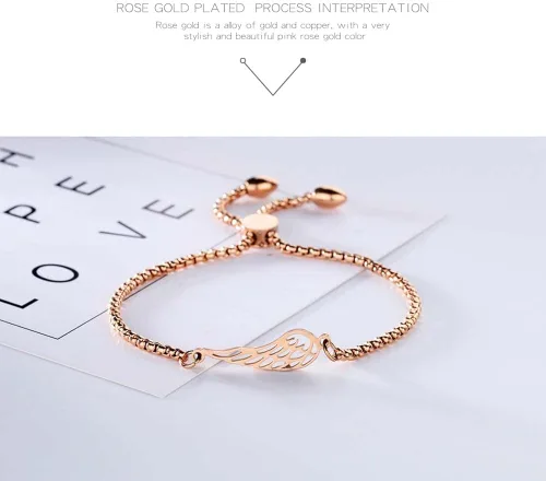 Vista 3 de BOBOTUU Stainless Steel Cross Wings Infinity Charm Bracelets for Women Girls Adjustable