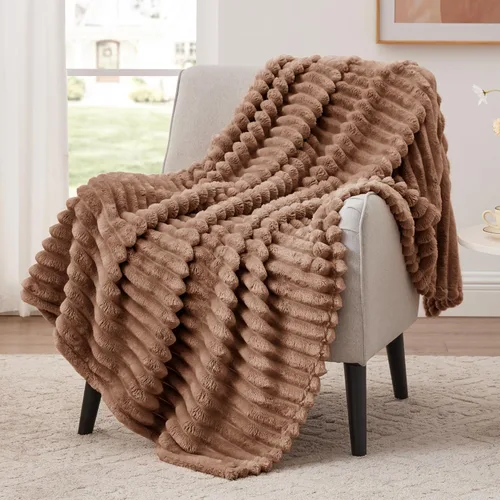 Vista 32 de EXQ Home Manta suave y suave de forro polar, acogedora y ligera para sofá o cama, manta de franela cálida y mullida para todas las estaciones