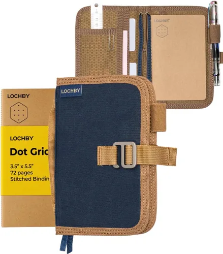 Vista 22 de LOCHBY® Carpeta Field A5 Cubierta de carpeta de 6 anillas Lona encerada resistente al agua Diseño plano Sistema A5 apto para recargar