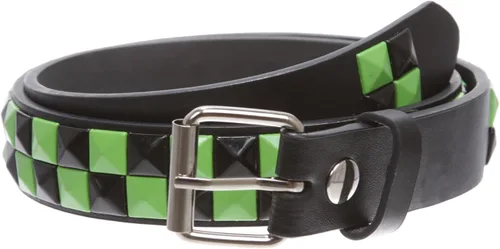 Vista 8 de Cinturón de cuero con tachuelas punk rock de 1 pulgada para niños Negro