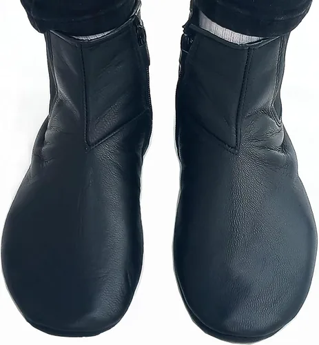 Vista 5 de Calcetines de piel de oveja para hombre, calcetines de cuero con cremallera