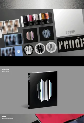 Vista 2 de BTS Proof Anthology Album Compact Edition 1p Mini póster plegable en paquete+80p folleto+1p PhotoCard+1p Postcard+1ea Discografía Guía+Seguimiento