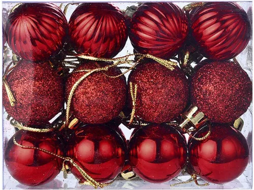 Vista 24 de QueenBox® 24 bolas de Navidad de plástico de 1.18 pulgadas para decoración de árbol de Navidad, vacaciones y fiestas