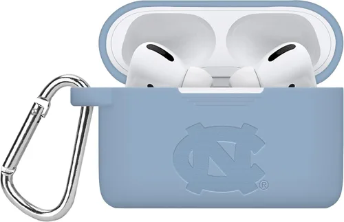 Vista 5 de North Carolina Tar Heels - Funda de silicona grabada compatible con Apple AirPods Gen 1 y 2 (azul polvo)
