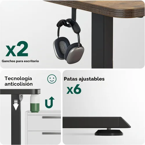 Vista 7 de FEZIBO Escritorio de pie en forma de L de 63 pulgadas, escritorio de esquina ajustable en forma de L, escritorio ajustable en forma de L con tablero