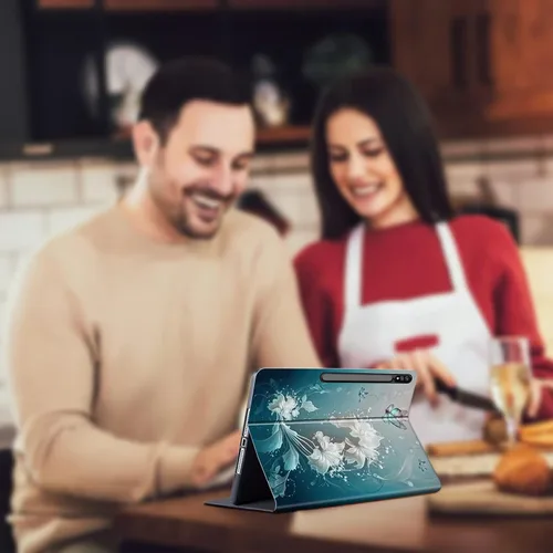 Vista 8 de Funda para Galaxy Tab S7 FE 5G 2021 Funda inteligente de piel sintética con soporte ajustable y funda de encendido y apagado automático para Samsung