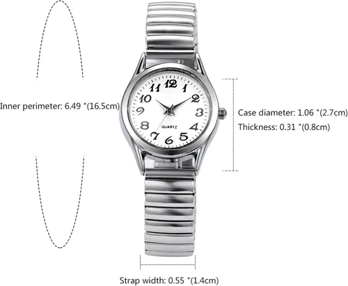 Vista 5 de Lancardo Reloj de pulsera con correa elástica para hombres y mujeres fácil de leer con esfera de números grandes reloj de correa elástica