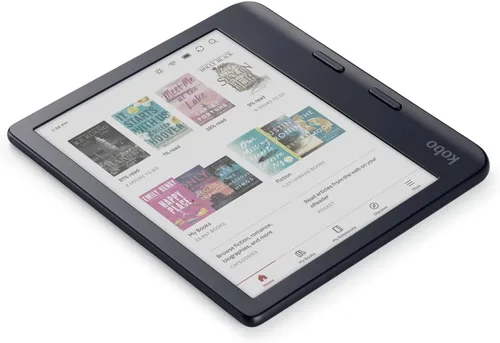 Vista 3 de Kobo Libra Colour eReader Pantalla Kaleido™ 3 de tinta E sin deslumbramiento de 7 pulgadas Opción de modo oscuro Audiolibros Resistente al