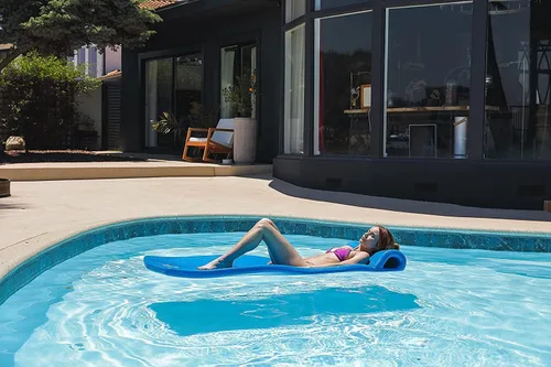 Vista 5 de Cococabana Flotador de espuma de vinilo de 74 pulgadas para piscinas y lagos Azul Pacífico
