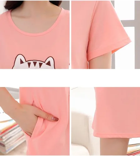 Vista 7 de Vopmocld Camisón suave de verano de manga corta para niñas grandes