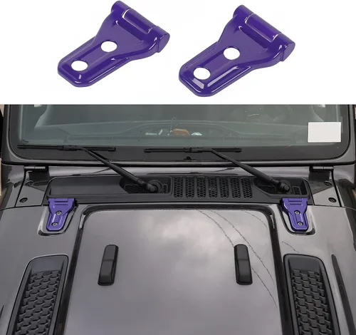 Vista 12 de RT-TCZ Kit de decoración exterior para bisagra de capó para Jeep Wrangler JL JLU y Gladiator JT 2018-2023, azul