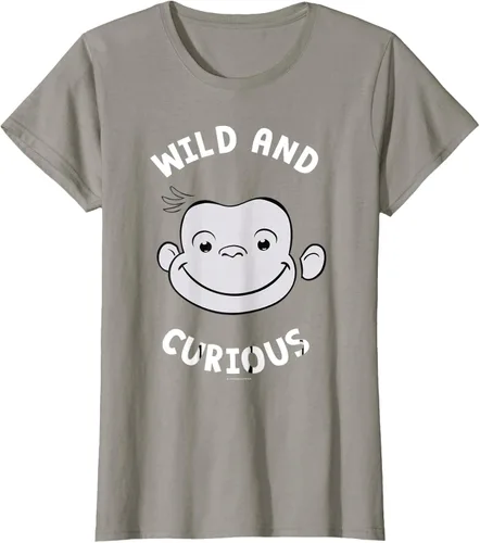 Vista 82 de Curious George Camiseta Big Face Wild and Curious Negro