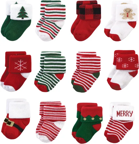 Vista 50 de Hudson Baby - Calcetines de algodón para bebés recién nacidos y Terry para niñas bebés