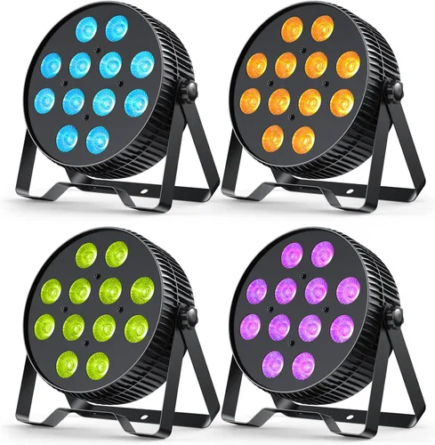 Vista 11 de Betopper Luz LED de escenario de 12 x 18 W, 6 en 1 RGBAL+UV DJ Par Lights-1