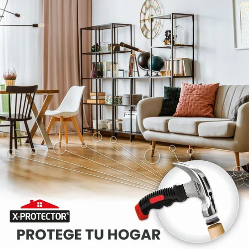 Vista 6 de X-Protector - Martillo de clavo para muebles, pequeño martillo magnético Negro & rojo