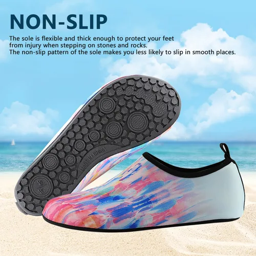 Vista 3 de Valennia Zapatos de agua descalzos de secado rápido, calcetines de yoga para playa, natación, surf, ejercicio para mujeres y hombres