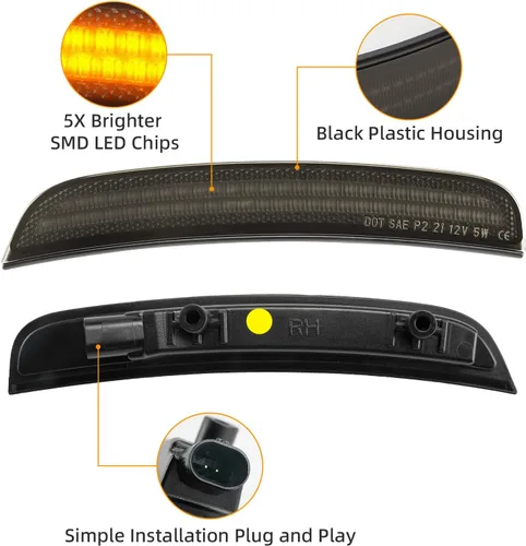 Vista 3 de Luces LED de posición laterales compatibles con Dodge Charger 2015 2016 2017 2018 2019 2020 2021 luces de parachoques delantero trasero paquete de 4