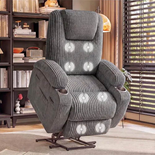 Vista 13 de Flamaker Silla reclinable eléctrica para personas mayores Beige