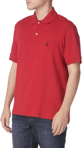 Vista 2 de NAUTICA Polo de algodón suave liso de manga corta para hombre