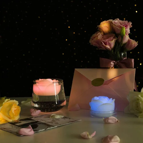 Vista 4 de KITOSUN Velas LED flotantes sin llama, velas LED parpadeantes activadas por agua de 3 pulgadas para centros de mesa de boda, jarrón, decoración