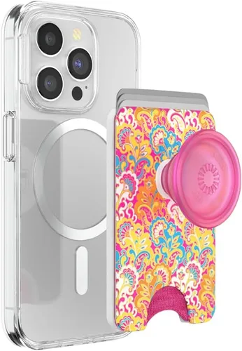 Vista 13 de PopSockets Cartera adhesiva para teléfono y tarjetero con agarre, púrpura - Aura