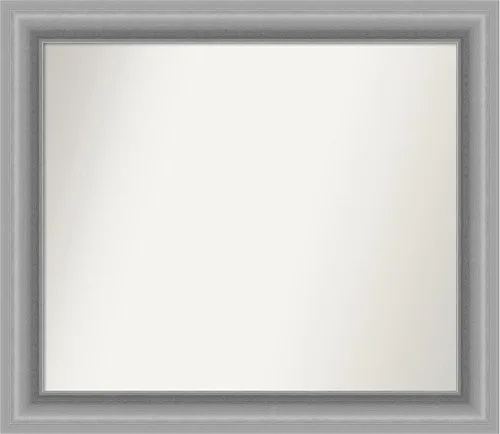 Vista 291 de Amanti Art Espejo de baño plateado para sobre fregadero, 26 x 26 pulgadas, espejo cuadrado de níquel pulido, marco de madera tradicional mediano, se