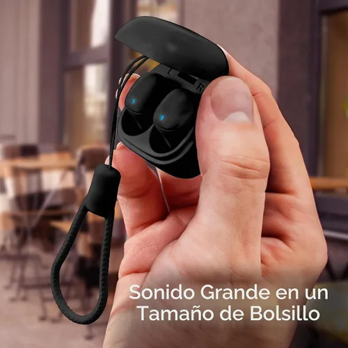 Vista 7 de Mini auriculares inalámbricos invisibles, Bluetooth 5.3, micrófono y A-Negro