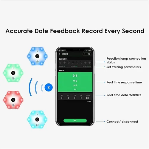 Vista 6 de Reaction Training Kit Smart Pods for Speed, Reaction Training Light System with App Exercises to Improve Speed Agility, Reflex, for Boxing, Sports
