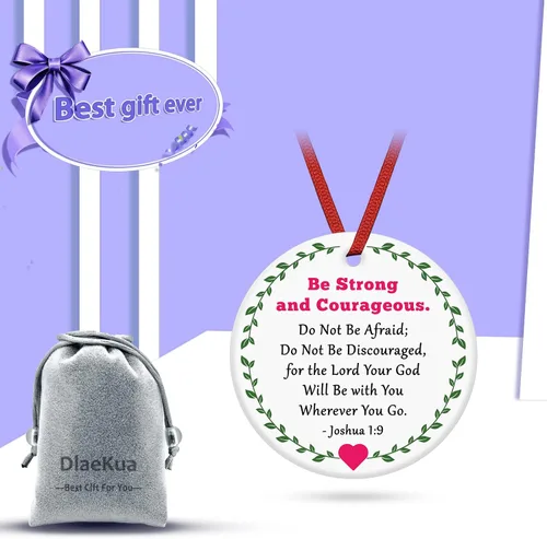 Vista 7 de Regalos de aliento cristiano para mujeres y hombres, ornamento navideño, regalos inspiradores con versículos bíblicos, regalo de Josué 1:9, regalo