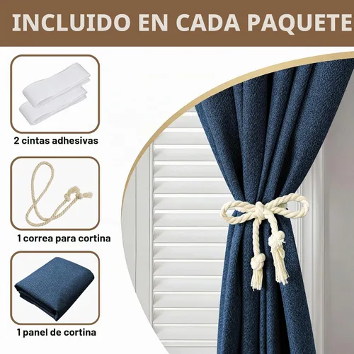 Vista 7 de Foxdecor Cortinas opacas adhesivas para dormitorio, sala de estar, 36 pulgadas de largo, sin taladro, aislamiento térmico y protección UV, cortinas